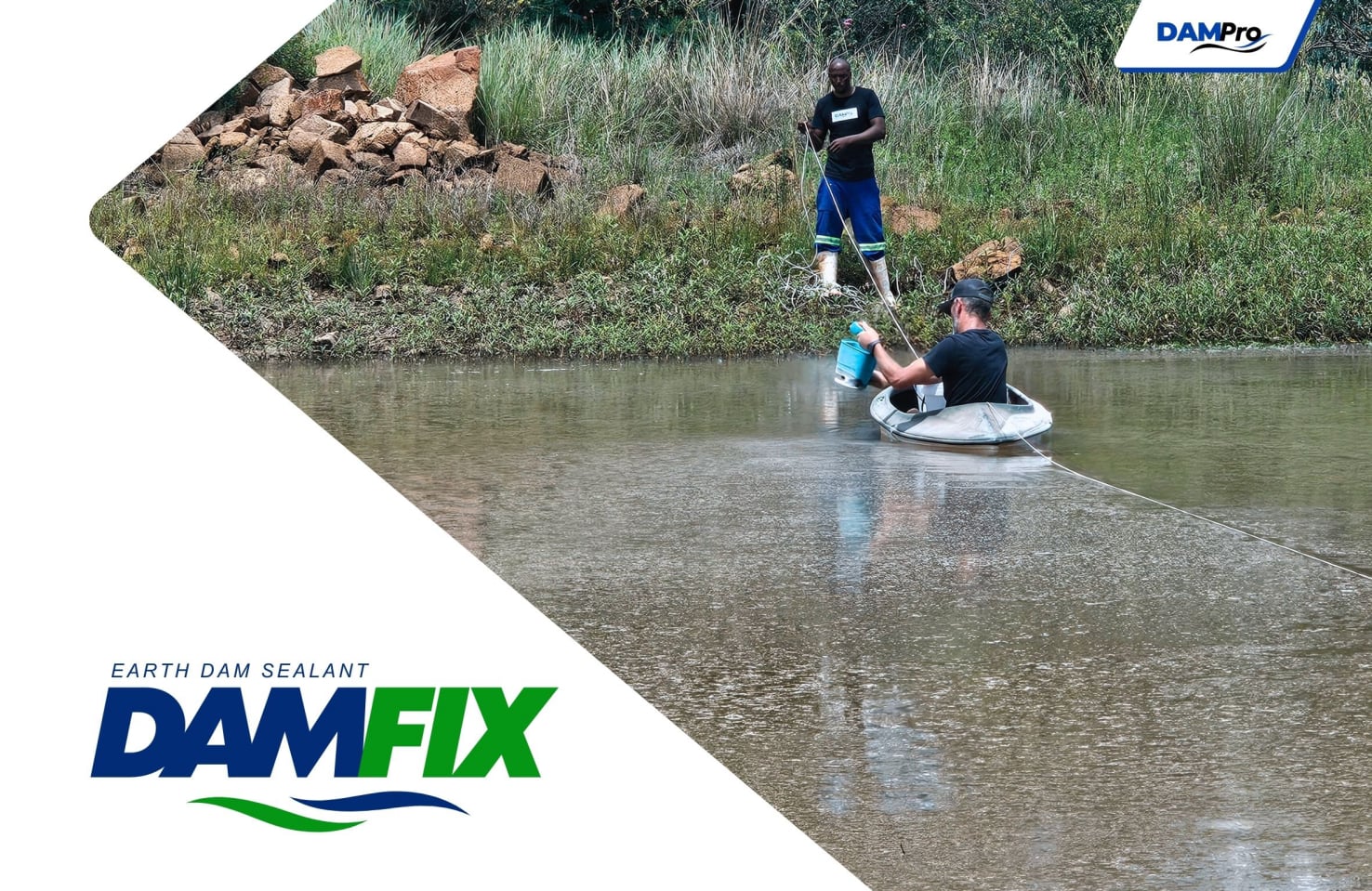 Apply DAMFIX Earth Dam Sealant within one day